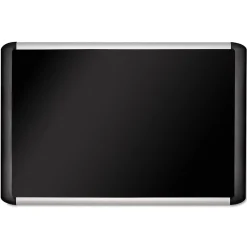Bulletin*MasterVision Black Fabric Bulletin Board, Aluminum Frame, 24"H x 36"W