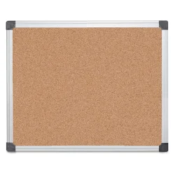 Bulletin*MasterVision ® Value Cork Bulletin Board with Aluminum Frame, 24" x 36", Silver (BVCCA031170)