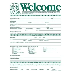 Medical Forms*Medical Arts Press ® Welcome Registration Form, Pets at Left