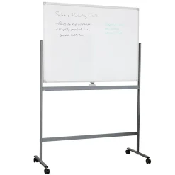 Dry Erase*Mind Reader Mobile Double-Sided Dry-Erase Whiteboard, Aluminum Frame, 47" x 35.5" (ROLLBOARD-WHT)