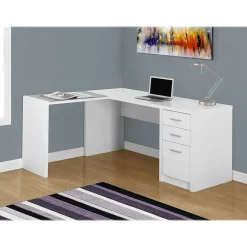 L-Desks*Monarch Specialties Inc. 60" L-Shaped Desk, White (I 7136)