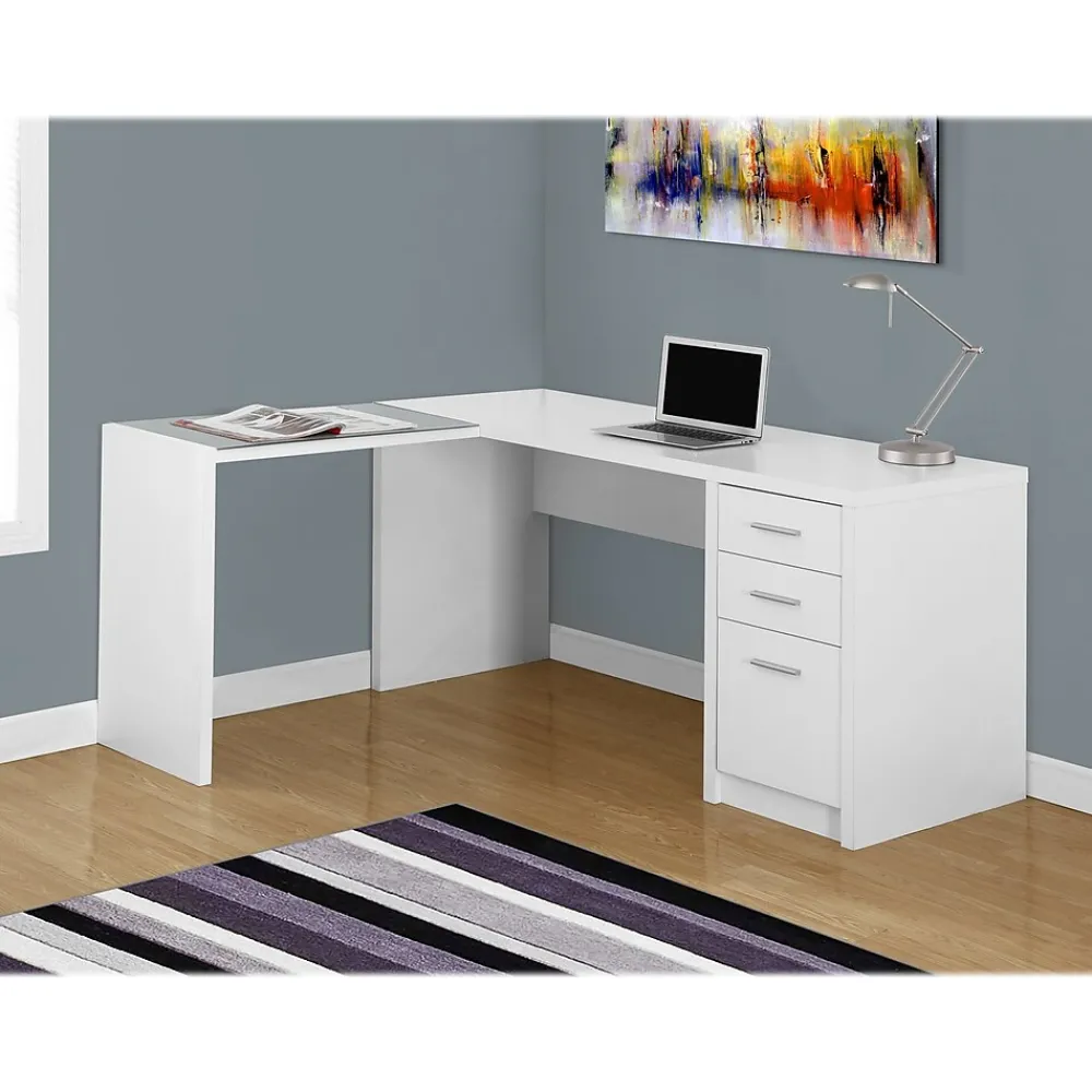 L-Desks*Monarch Specialties Inc. 60" L-Shaped Desk, White (I 7136)