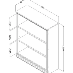 Bookcases*South Shore Morgan 3-Shelf Bookcase, Gray Maple (10152)