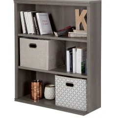Bookcases*South Shore Morgan 3-Shelf Bookcase, Gray Maple (10152)