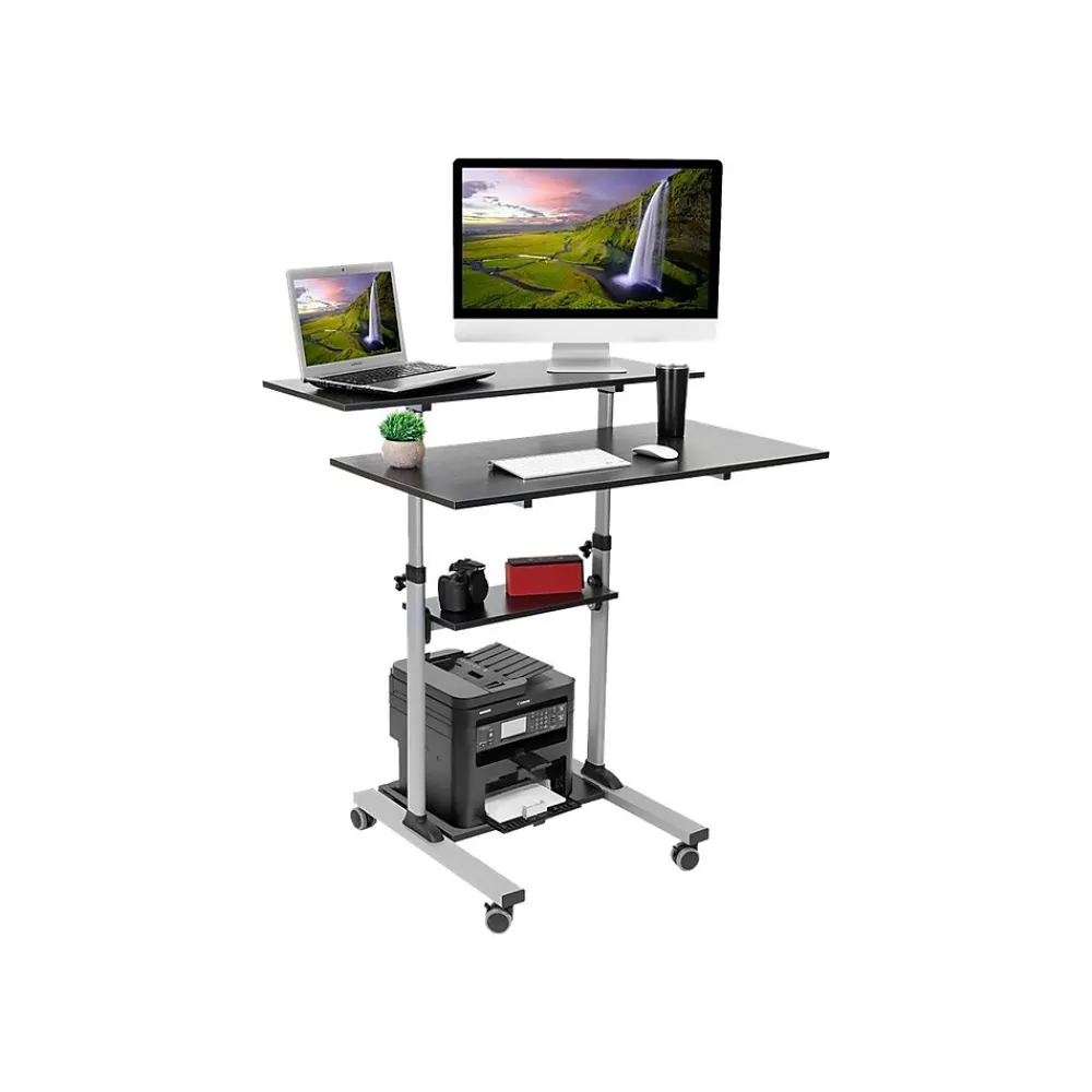 Standing Desks*Mount-It! 37"-55" Plastic/Steel Adjustable Desk, Black/Gray (MI-7970)