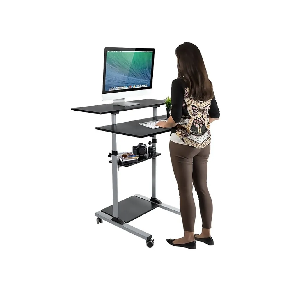 Standing Desks*Mount-It! 37"-55" Plastic/Steel Adjustable Desk, Black/Gray (MI-7970)