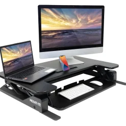 Standing Desks*Mount-It! 36."W Rectangular Adjustable Standing Desk Converter, Black (MI-7926)
