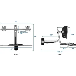 Standing Desks*Mount-It! Sit Stand Wall Mount Workstation, Articulating Standing Desk for Dual Monitors, Floating Keyboard Tray (MI-7906)