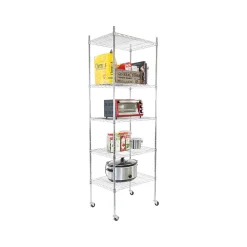 Shelving*Mount-It! 5-Tier Metal Shelving Unit with Wheels, 24