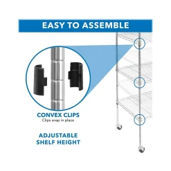 Shelving*Mount-It! 5-Tier Metal Shelving Unit with Wheels, 24