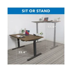 Standing Desks*Mount-It! Ultimate 55"W Electric Rectangular Adjustable Standing Desk, (MI-18080) Adrift/Black