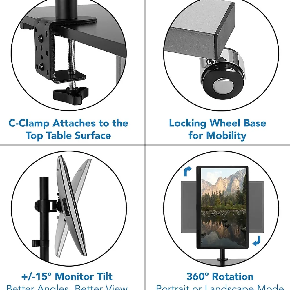 Standing Desks*Mount-It! 28"W Adjustable Steel Standing Desk with Monitor Mount, Grey (MI-7942)