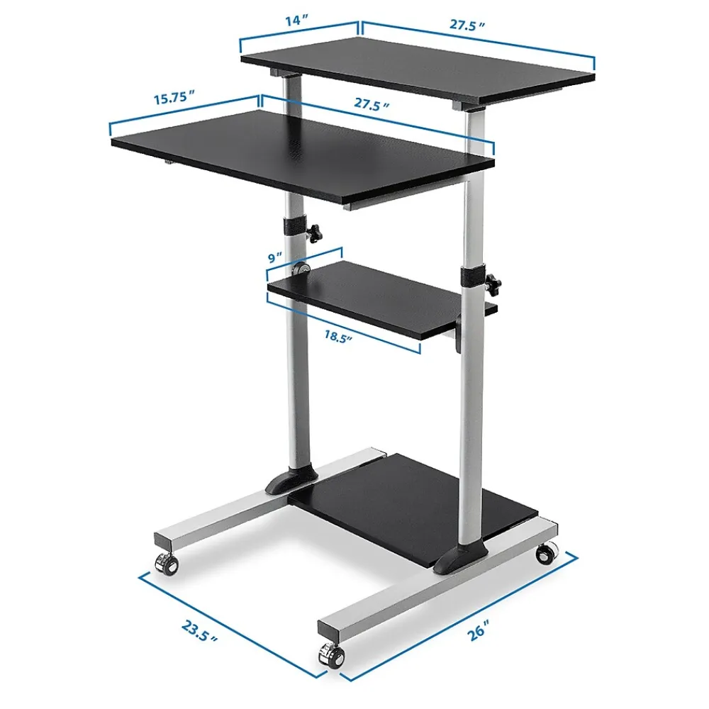 Standing Desks*Mount-It! 28"W Adjustable Steel Standing Desk, Black (MI-7940)