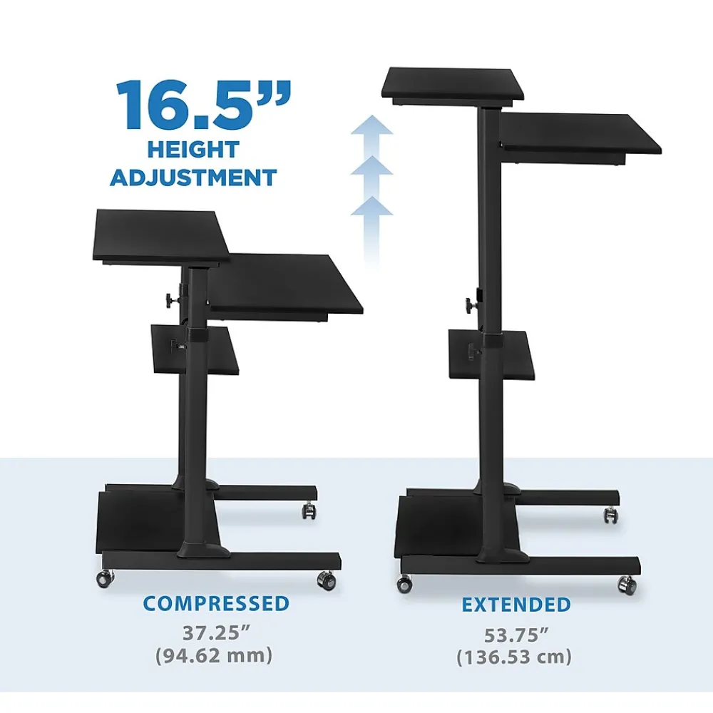 Standing Desks*Mount-It! 28"W Adjustable Steel Standing Desk, Black (MI-7940)