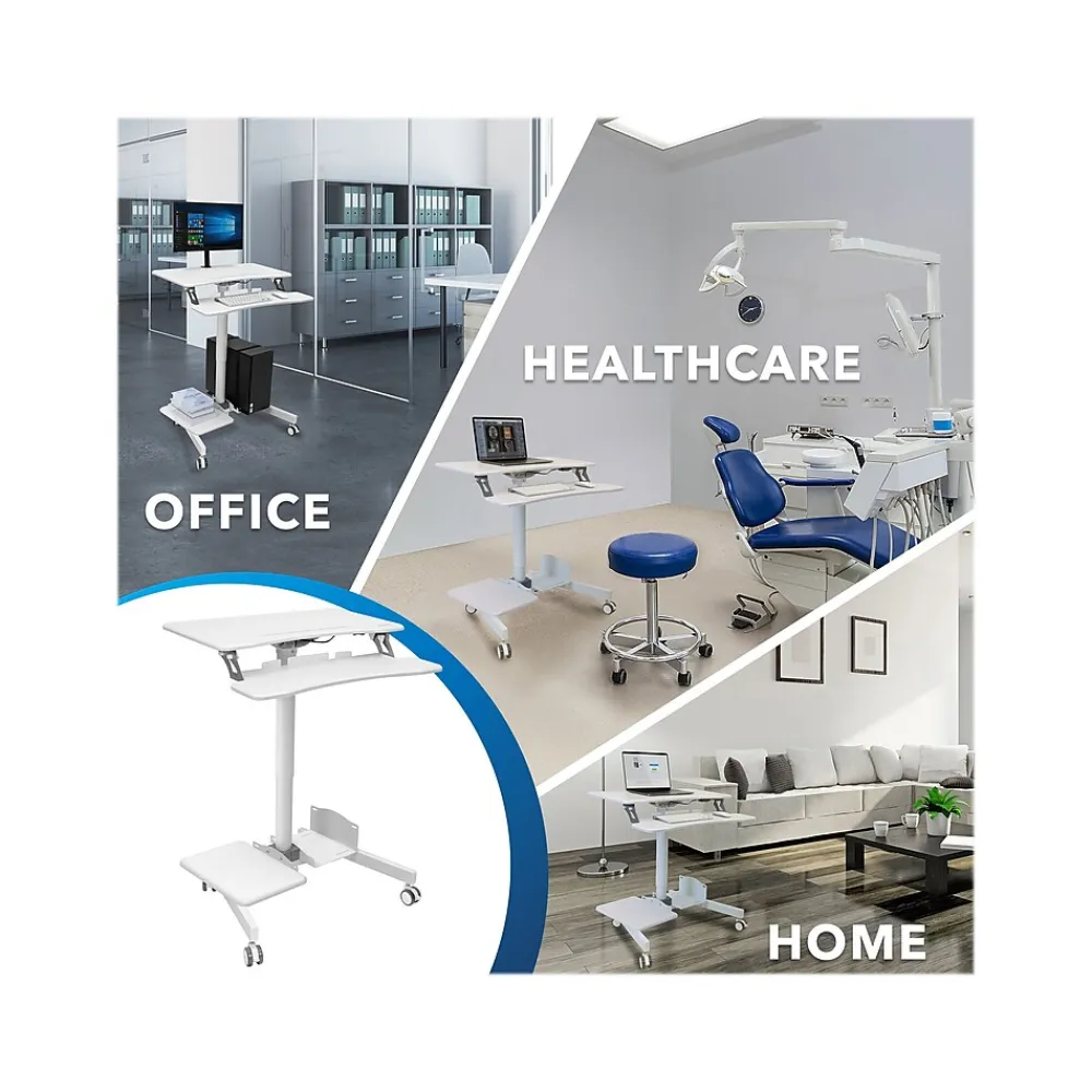 Standing Desks*Mount-It! 28"W Adjustable Steel Standing Desk, White (MI-7979W)