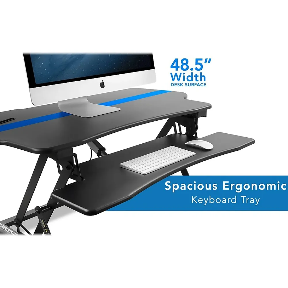 Standing Desks*Mount-It! 49"W Electric Adjustable Standing Desk Converter with USB Charging Port, Black (MI-7962)