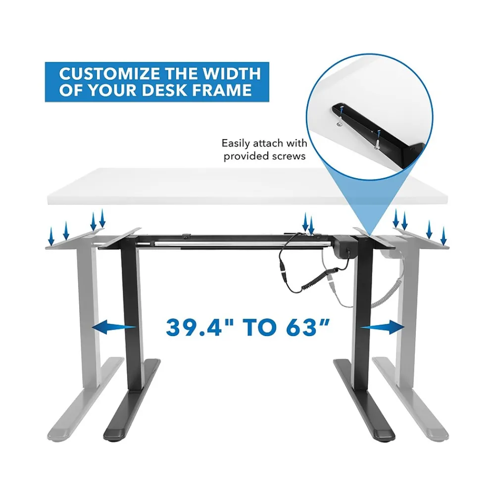 Standing Desks*Mount-It! 48"W Electric Adjustable Standing Desk, (MI-18063) White/Black