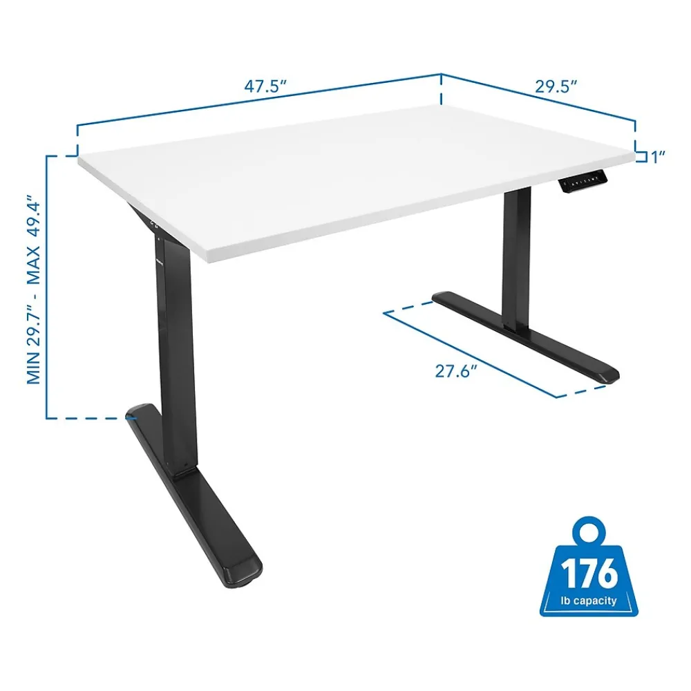 Standing Desks*Mount-It! 48"W Electric Adjustable Standing Desk, (MI-18063) White/Black