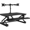 Standing Desks*Mount-It! 35"W Electric Adjustable Standing Desk Converter with Dual Monitor Mount and USB Charging Port, Black (MI-8053)