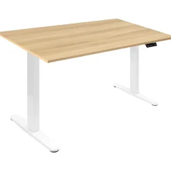 Standing Desks*Mount-It! 55"W Electric Rectangular Adjustable Standing Desk, (MI-18097) Maple/White