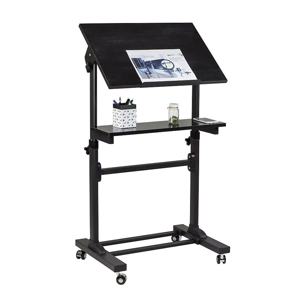 Standing Desks*Mount-It! 24"W Lectern Adjustable Steel Standing Podium, Black (MI-7941)