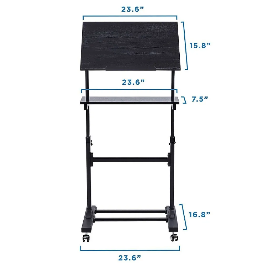 Standing Desks*Mount-It! 24"W Lectern Adjustable Steel Standing Podium, Black (MI-7941)