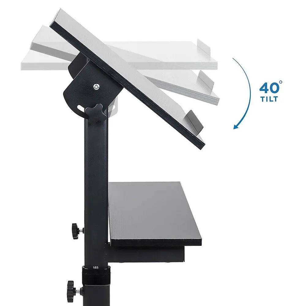 Standing Desks*Mount-It! 24"W Lectern Adjustable Steel Standing Podium, Black (MI-7941)