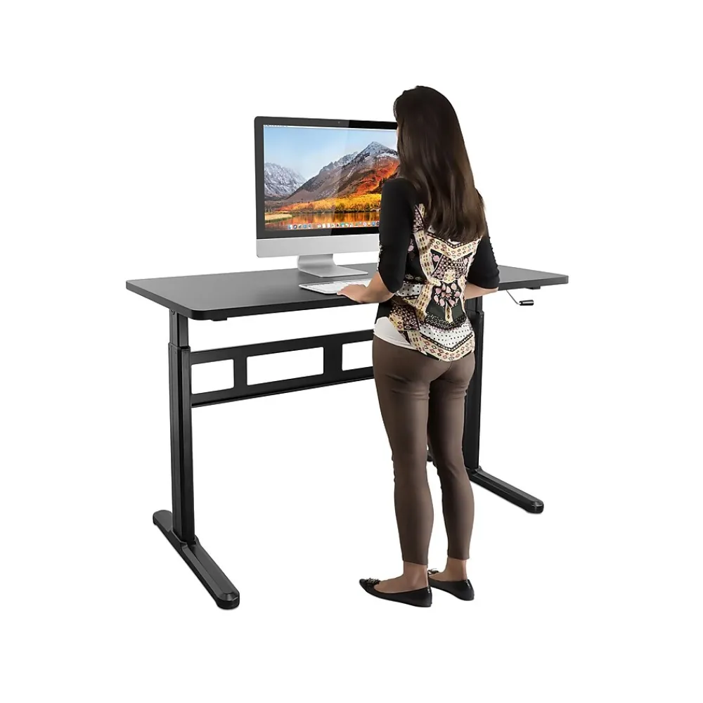 Standing Desks*Mount-It! 55"W Manual Adjustable Standing Desk, Black (MI-7981)
