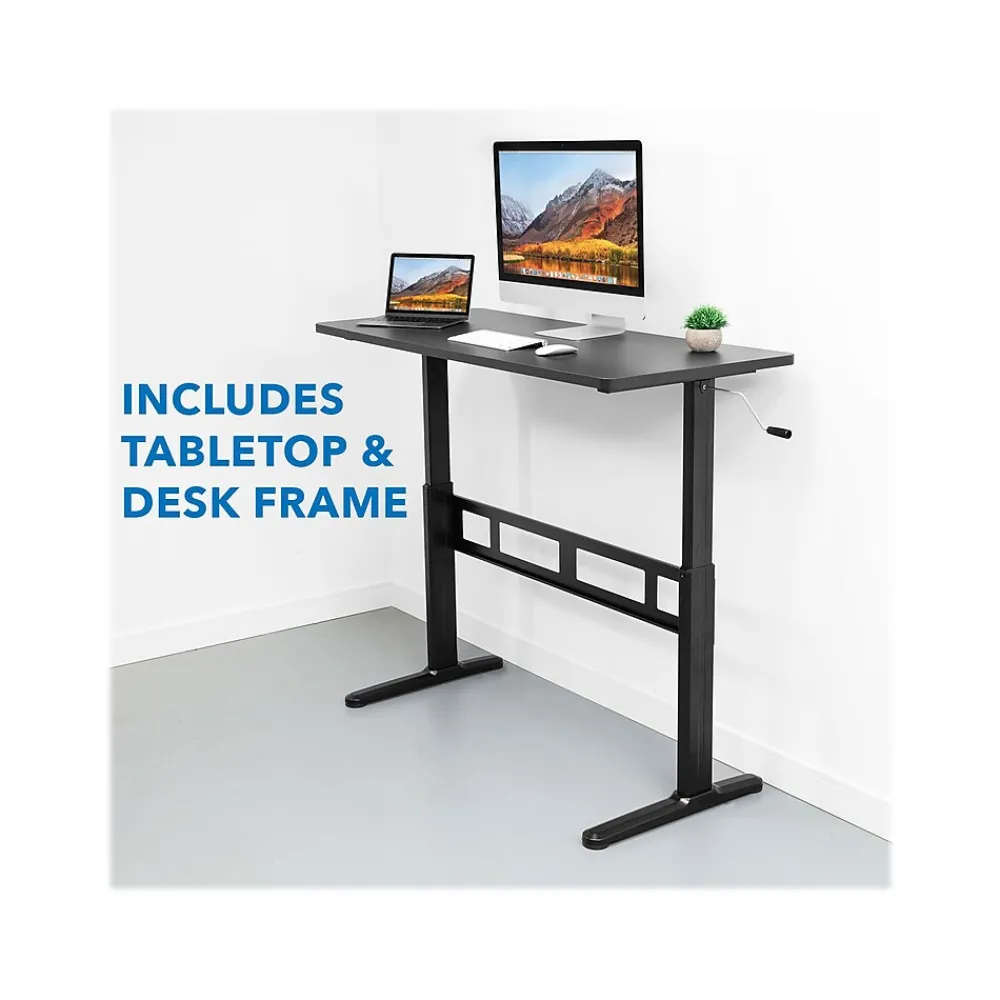 Standing Desks*Mount-It! 55"W Manual Adjustable Standing Desk, Black (MI-7981)