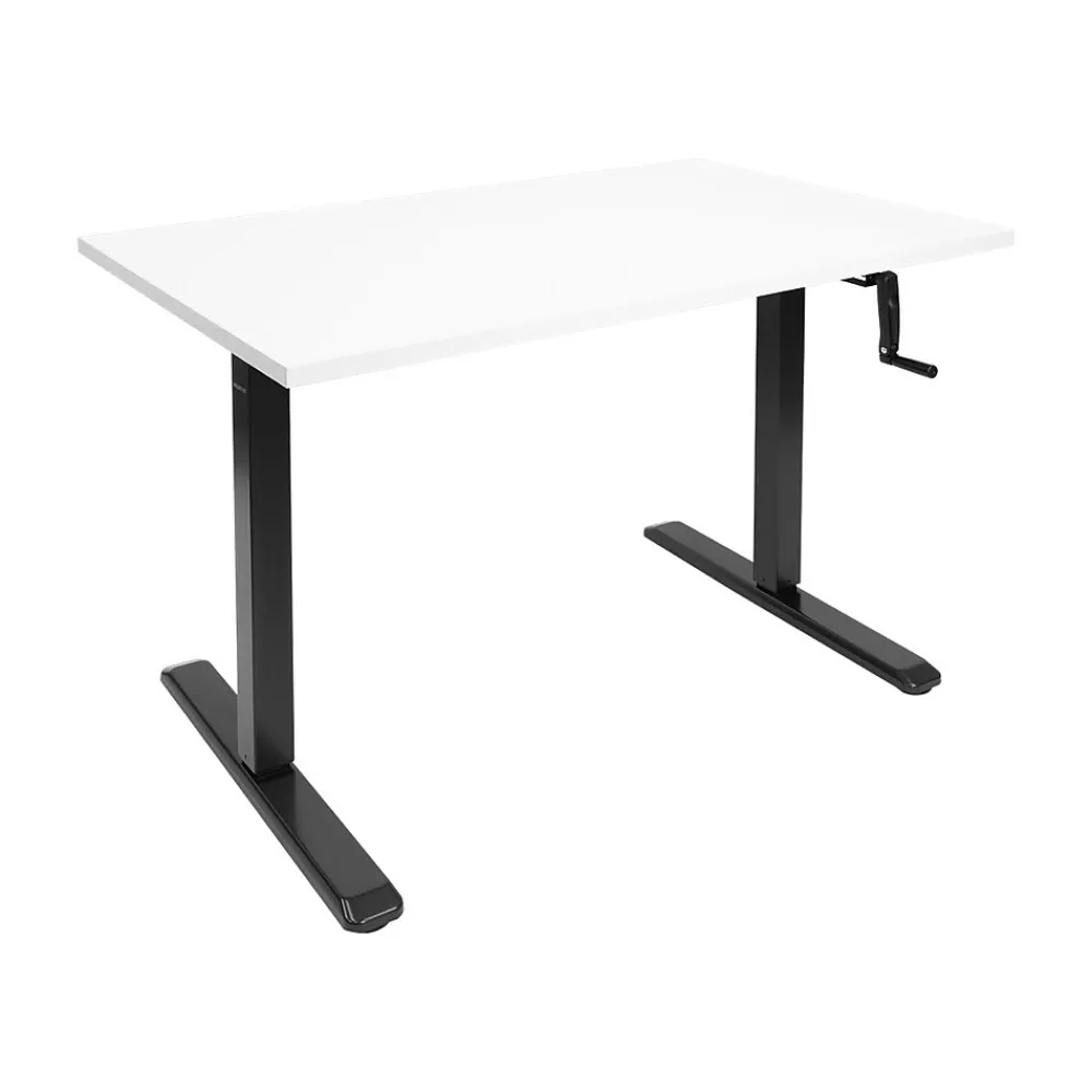 Standing Desks*Mount-It! 48"W Manual Adjustable Standing Desk, White/Black (MI-18069)