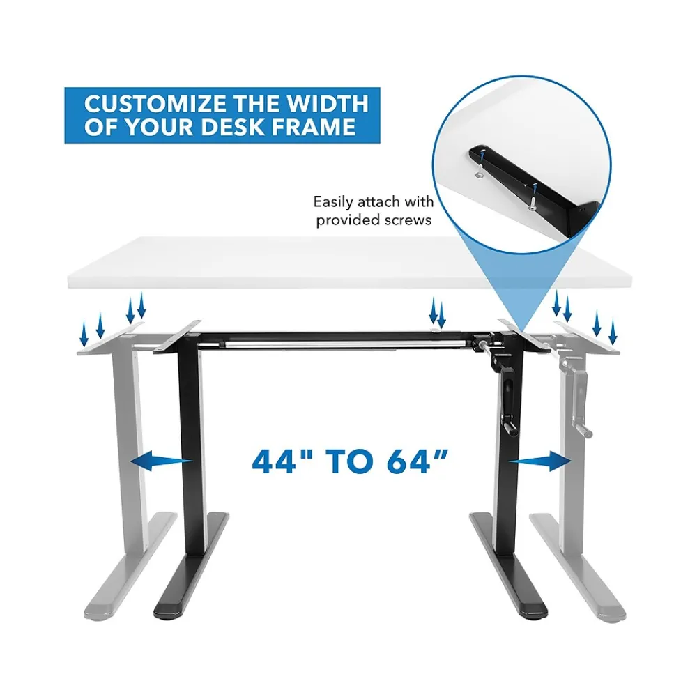 Standing Desks*Mount-It! 48"W Manual Adjustable Standing Desk, White/Black (MI-18069)