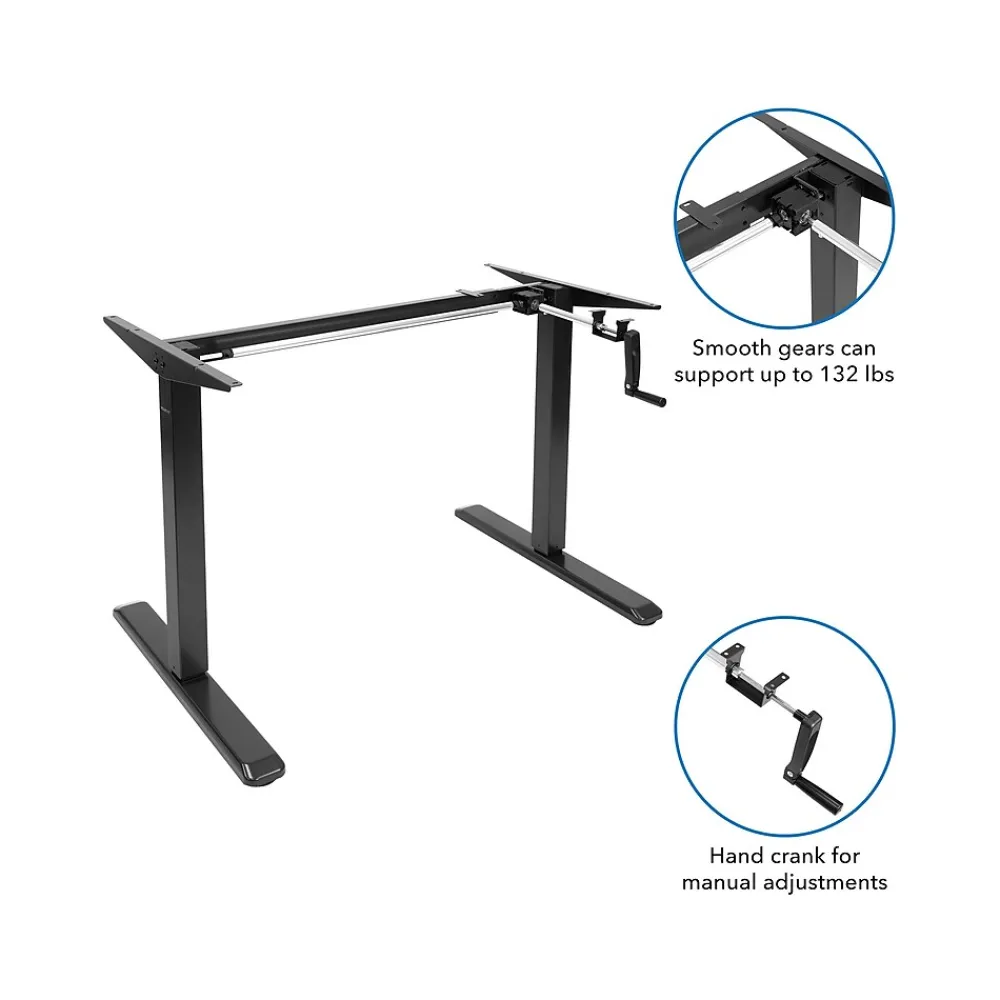 Standing Desks*Mount-It! 55"W Manual Adjustable Standing Desk, (MI-18070) White/Black