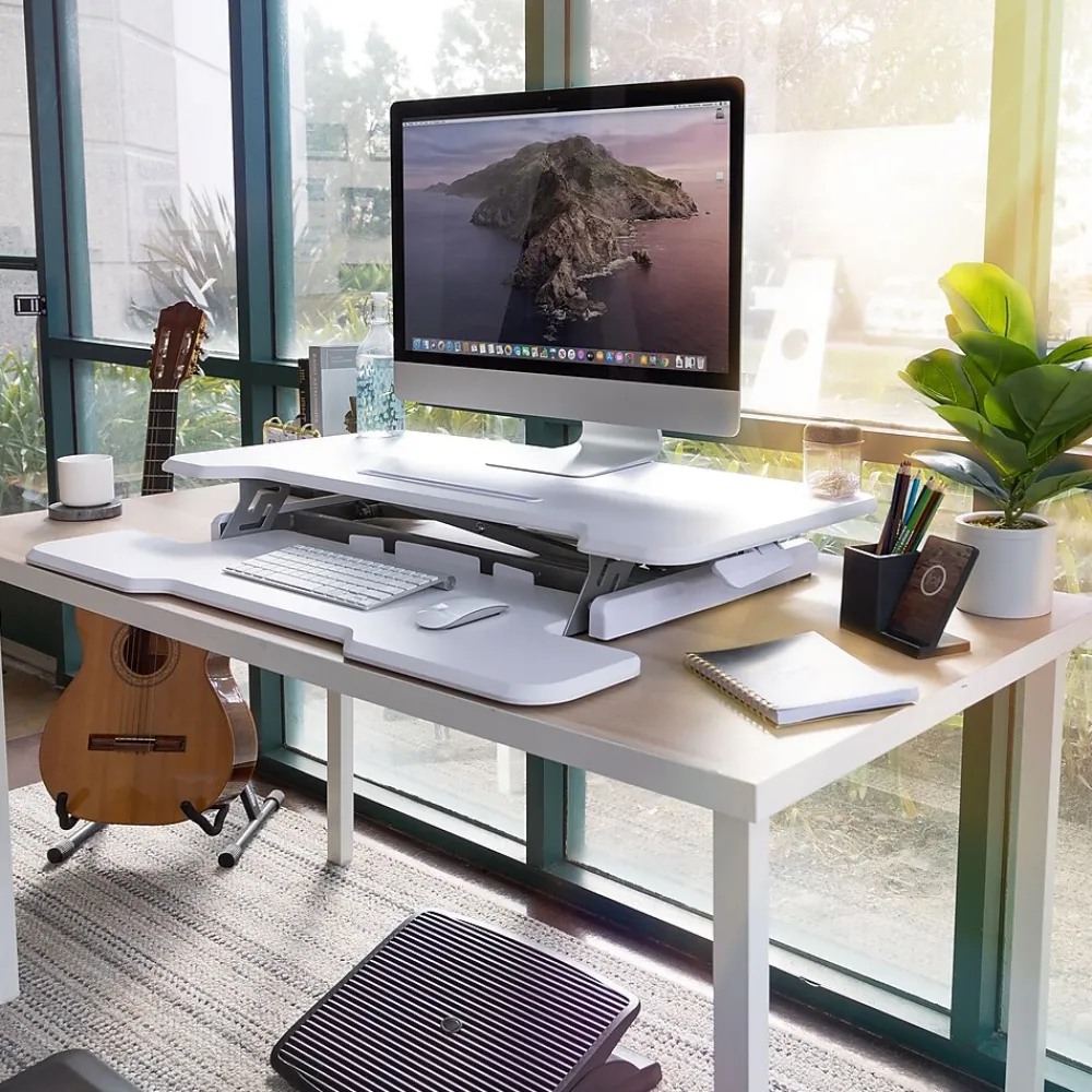 Standing Desks*Mount-It! 38"W Manual Adjustable Standing Desk Converter, White (MI-15005)