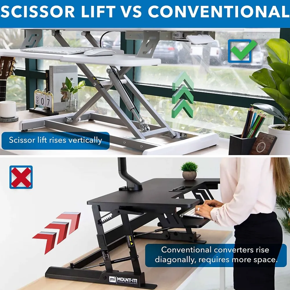 Standing Desks*Mount-It! 38"W Manual Adjustable Standing Desk Converter, White (MI-15005)