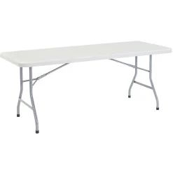 Folding Tables*National Public Seating BT3000 Series 6' x 30" Plastic Folding Table, Speckled Gray (BT3072)