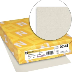 Resume Paper*Neenah Paper Classic® 8 1/2" x 11" 24 lbs. Laid Writing Imaging Paper, Antique Gray, 500/Ream