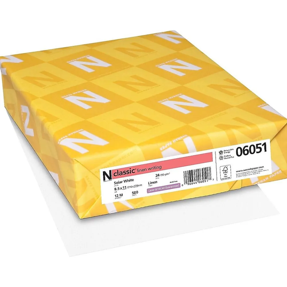 Resume Paper*Neenah Paper CLASSIC 8.5"W x 11"L Writing Paper, 24 lbs., 97 Brightness, 500/Ream (06051)
