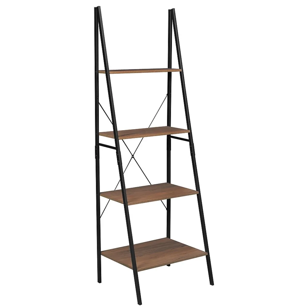 Bookcases*Niche Soho 4 Shelf 72"H Ladder Bookcase, Urban Walnut (NSBC7224UW)
