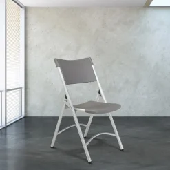 Folding & Stacking*National Public Seating NPS 600 Series Heavy Duty Plastic Folding Chair, Charcoal Slate, 4 Pack (620/4)