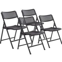 Folding & Stacking*National Public Seating NPS AirFlex Series Premium Polypropylene Folding Chair, Black, 4/Pack (1410)