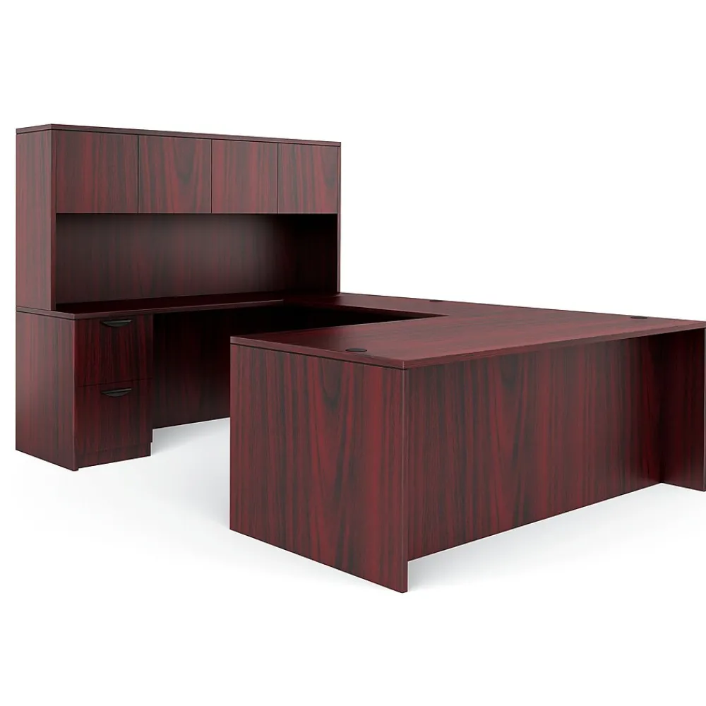 Office Desks*Global Offices to Go Laminate Executive Desk Bundle, American Mahogany (TDOTG2-AML)