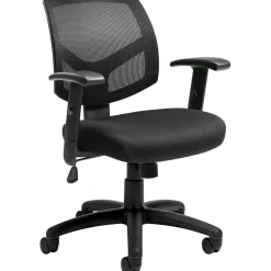 Office Chairs*Offices to go Mesh Back Managers Chair, Black, Adjustable Arms (OTG11514B)