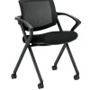Folding & Stacking*Offices to go Mesh Flip Seat Nester with Arms, Black (OTG11340B)