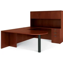 Computer Desks*Global Offices to Go Superior Lam Bundle 6, American Dark Cherry Lam, 71"W x 102"L x 65.5"H/29.5"H