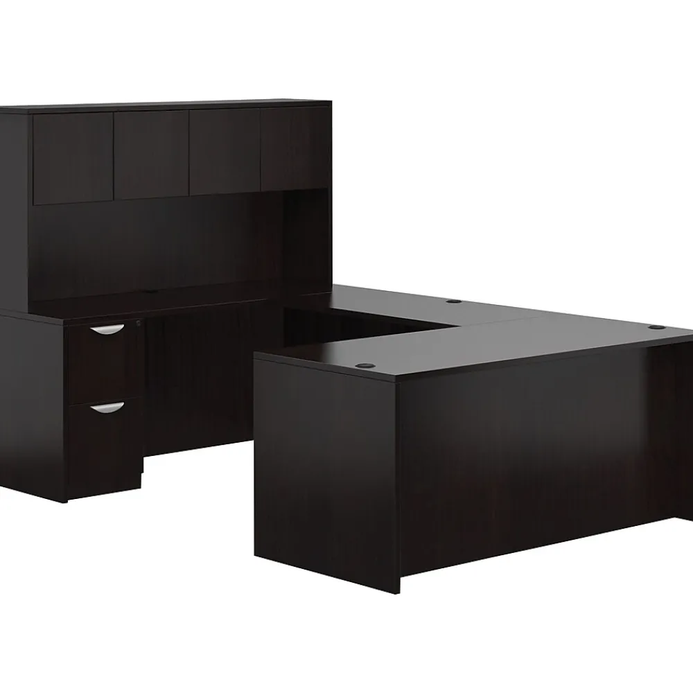 Office Desks*Offices to go Superior Laminate Bundle 2, American Espresso, 29 1/2"H - 65 1/2"H x 71"W x 108"D