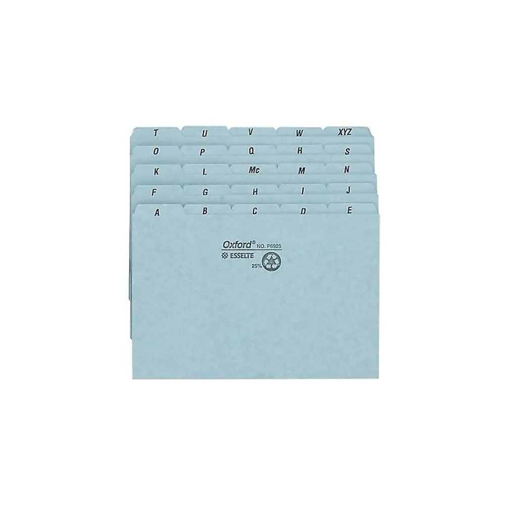 Index Cards*Oxford A-Z 5" x 8" Index Card Files, Blue, 25/Set (OXF P5825)