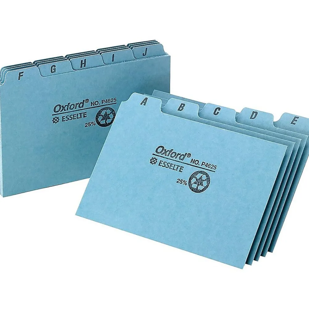 Index Cards*Oxford A-Z 5" x 8" Index Card Files, Blue, 25/Set (OXF P5825)