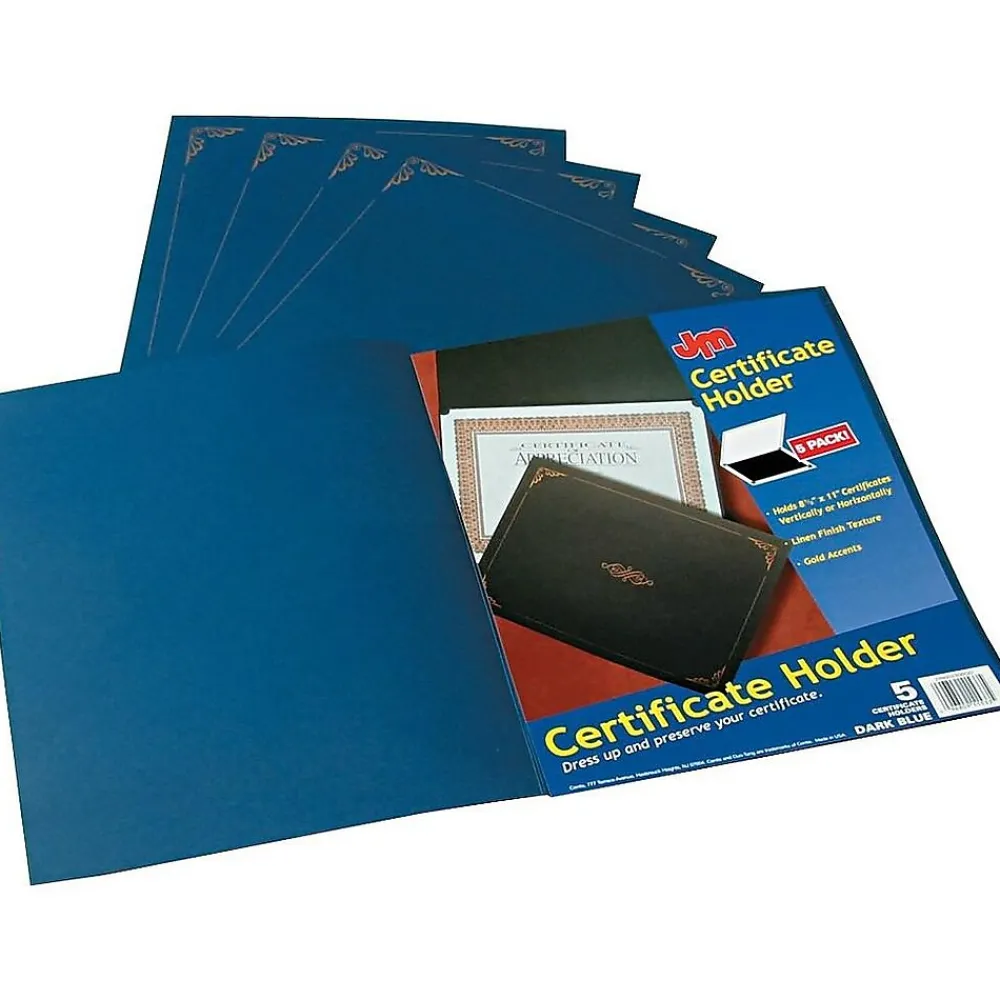 Awards & Certificates*Oxford Certificate Holders, 11.25" x 8.75", Dark Blue, 5/Pack (29900235BGD)