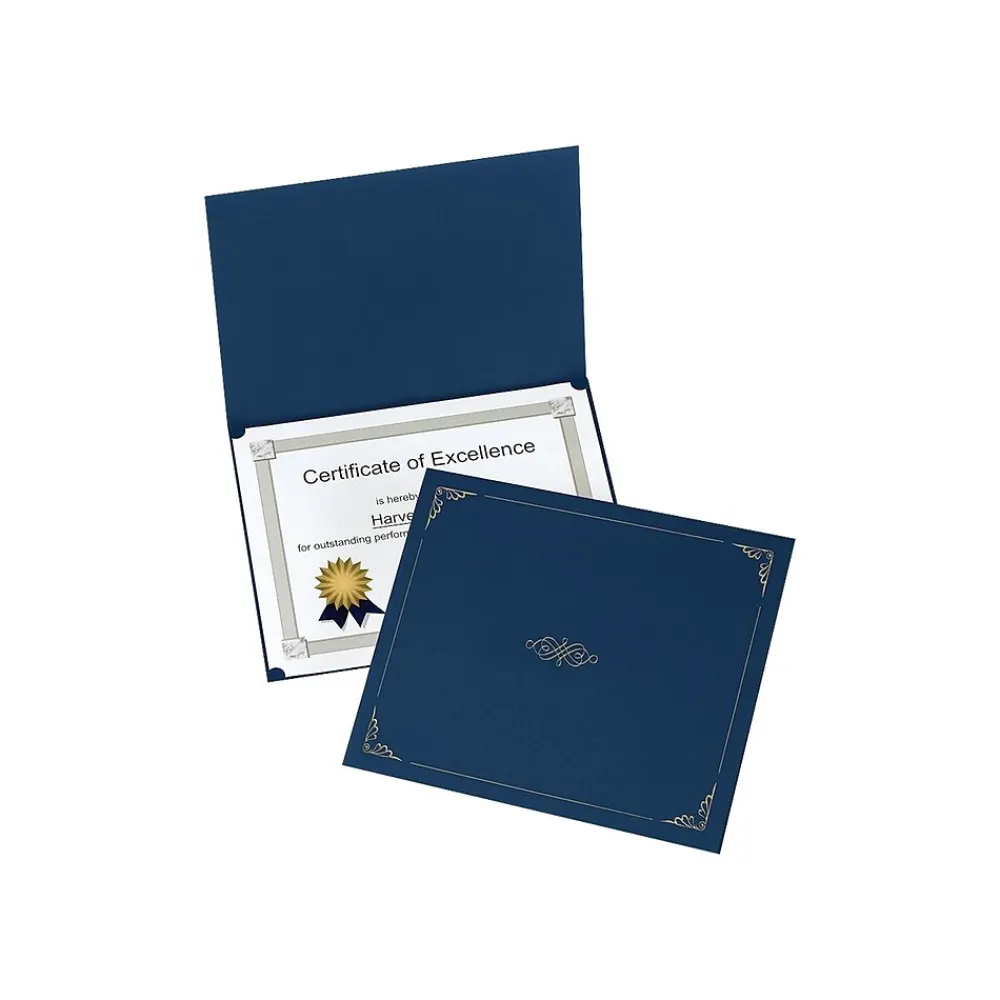 Awards & Certificates*Oxford Certificate Holders, 11.25" x 8.75", Dark Blue, 5/Pack (29900235BGD)