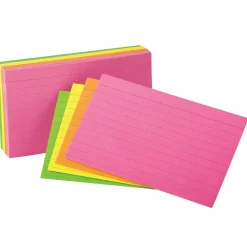 Index Cards*Oxford Glow Index Cards, 4" x 6", 100 Per Pack, 6 Packs (ESS99755-6)